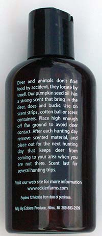 Bring It - Deer Attractant Back of Bottle